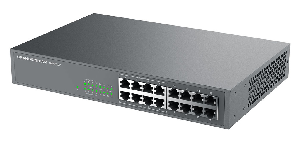 Switch 16 cổng PoE Gigabit Grandstream GWN7702P